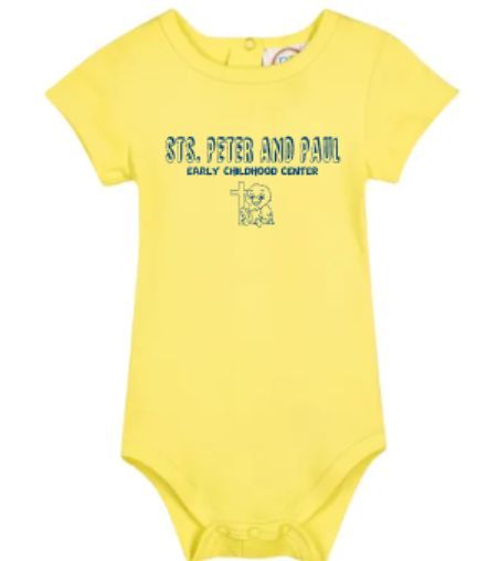 Sts. Peter and Paul Early Childhood Center Short Sleeve Infant Yellow Bodysuit (SPPECC)