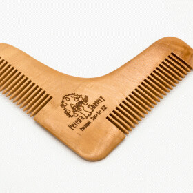 Pereira Shavery Pear-Wood Beard Comb - 2-Sided Boomerang