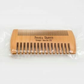 Pereira Shavery Pear-Wood Beard Comb - 2-Sided Rectangle