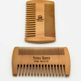 Pereira Shavery Pear-Wood Beard Comb - 2-Sided Rectangle