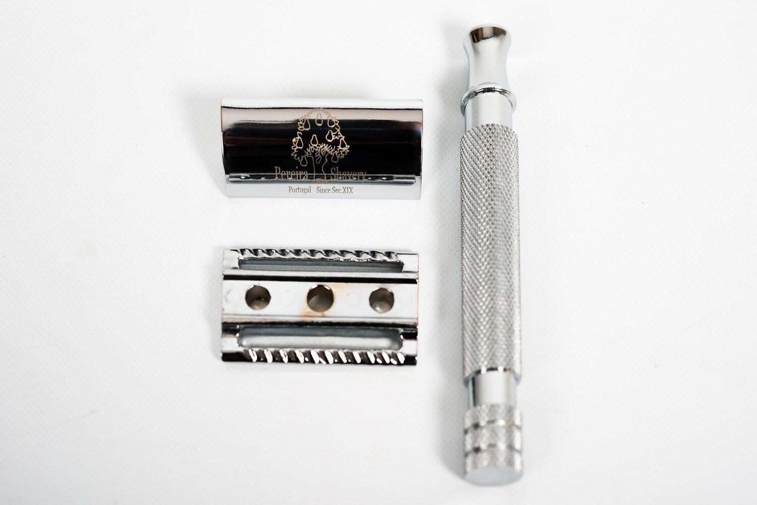 Pereira Shavery Razor DE Stainless Steel Handle Metal