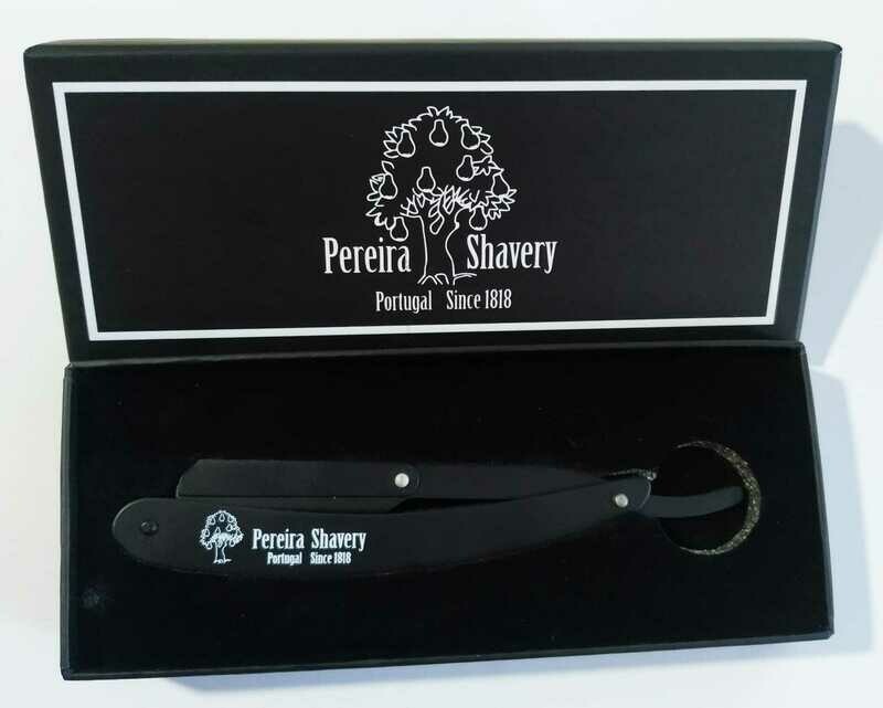 Pereira Shavery Razor Straight for Disposable DE Full Blade Metal Handle Black