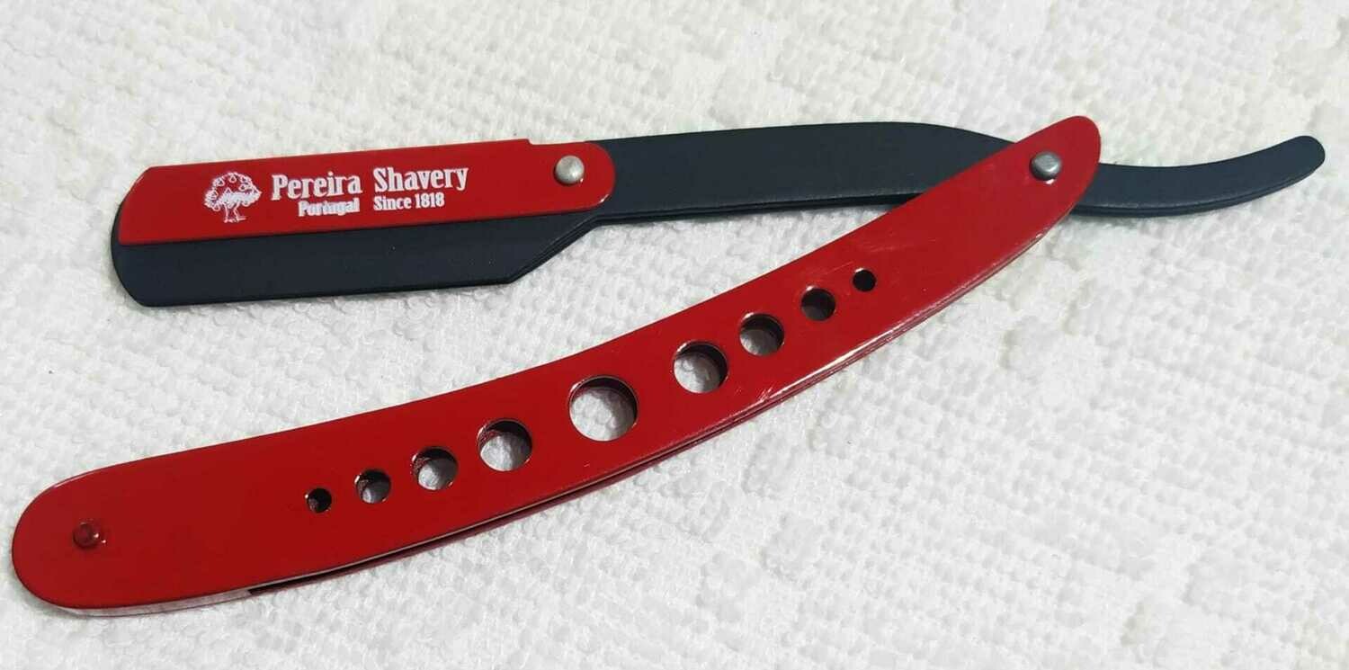 Pereira Shavery Razor for Disposable Half DE in Metal  Red and Black
