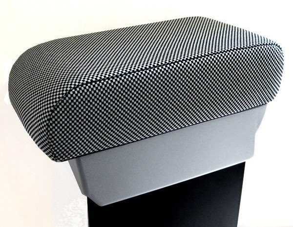 Bracciolo Regolabile Per Fiat 500 - Eco Pelle Nero E Avorio | Con Portaoggetti