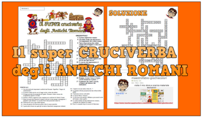 Pacchetto di schede e risorse didattiche sugli Antichi Romani: Cruciverba, verifica per lo sviluppo delle competenze, crucipuzzle.