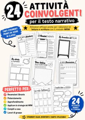 Attività sui libri e testi narrativi: 24 schede da stampare anche per WRW