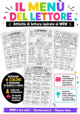Il Menù del Lettore – Attività WRW per leggere, capire, riflettere e scrivere