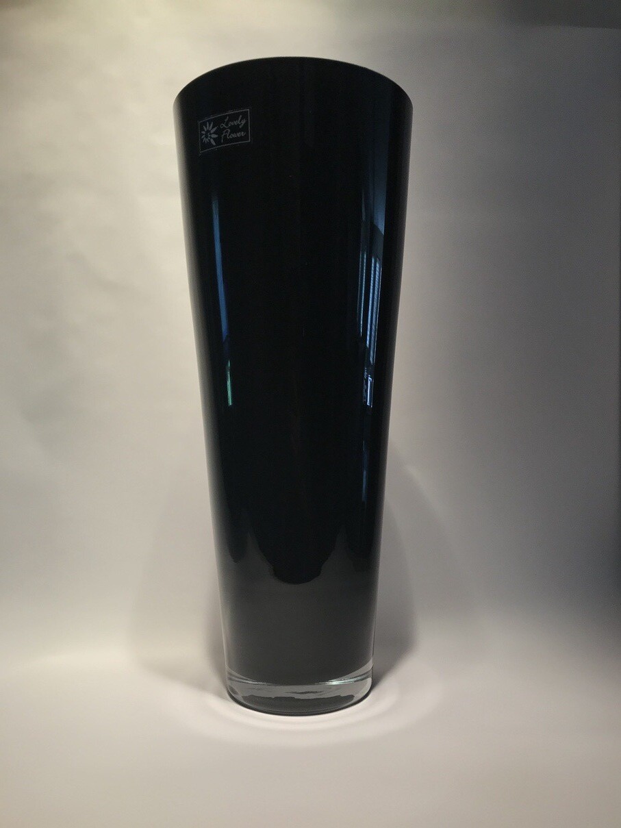 Vase schwarz konisch klein