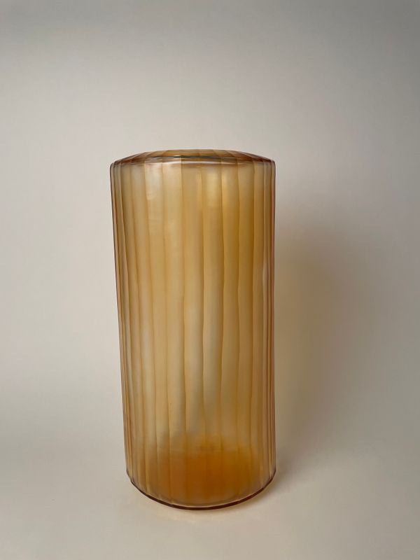 Guaxs Omar Large Clear/Gold – elegante handgefertigte Glasvase mit goldfarbenen Akzenten, große Designvase