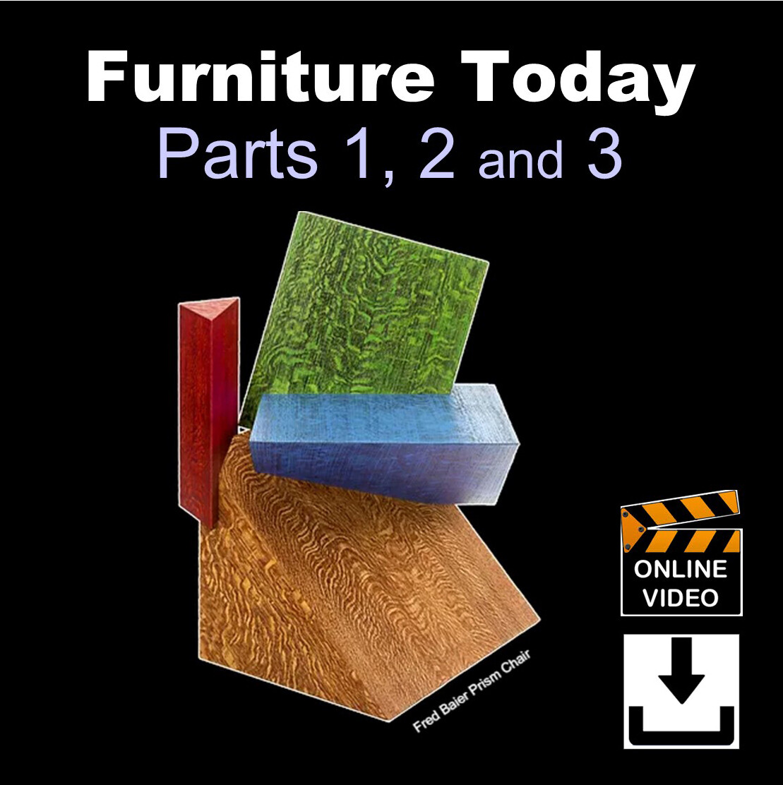 Furniture Today - Parts, 1, 2 &amp; 3 video downloads - a unique presentation by Jeremy Broun of the British Designer Maker revolution against a backloth of furniture dating back to the Magna Carta. 3 hrs