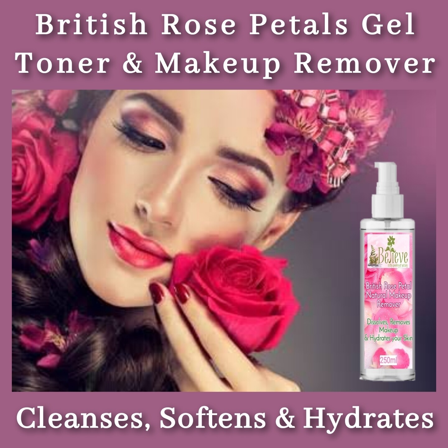British Rose Petal Facial Toner & Makeup Remover Gel
