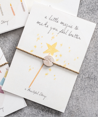 Postcard Jewelry - &quot;a little magic to make you feel better&quot;