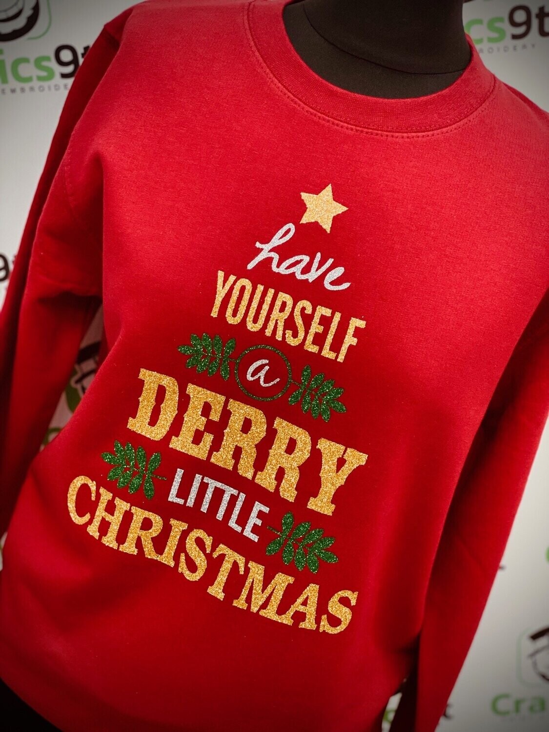 Derry Little Christmas - Glitter Tree, Colour: Red