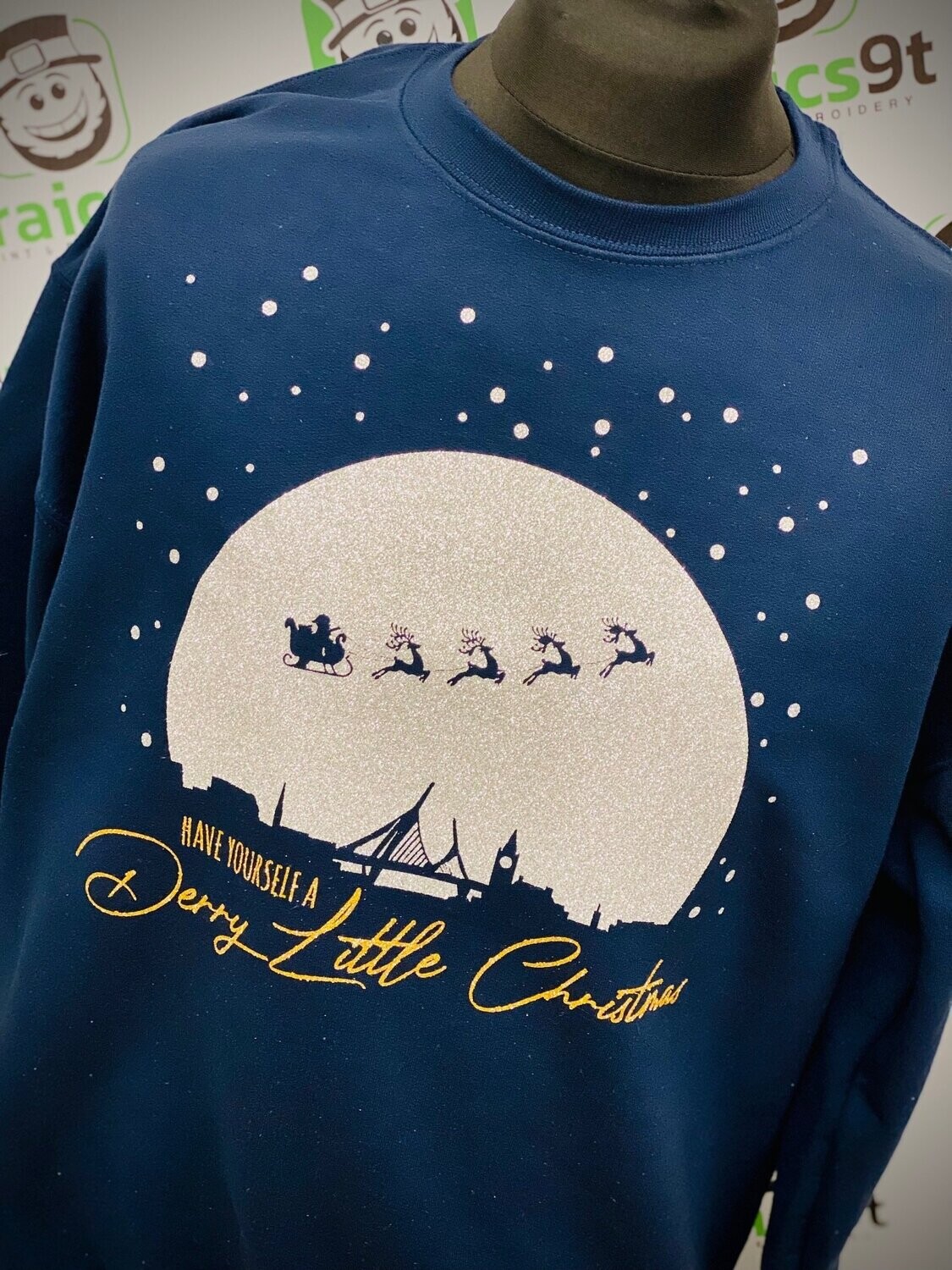 Derry Little Christmas - Town & Santa, Colour: Navy