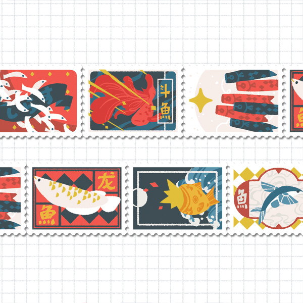 Stamp Tape: Lucky Fish