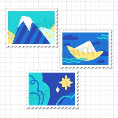 Pin Set: Stamps