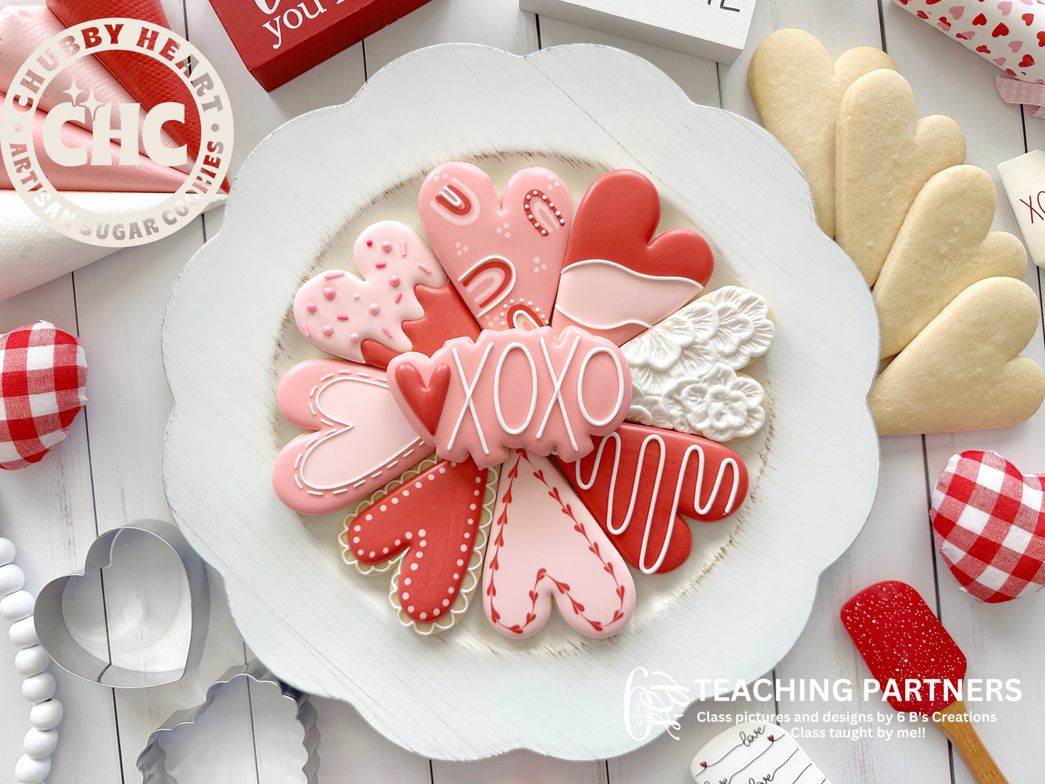 Heart Platter Valentine&#39;s Day Beginner Cookie Class