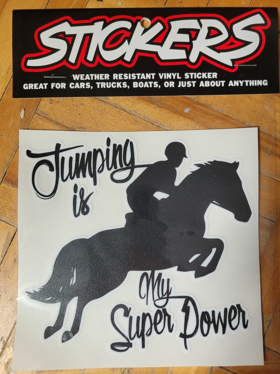 Autocollant &quot; jumping is my super power&quot;
