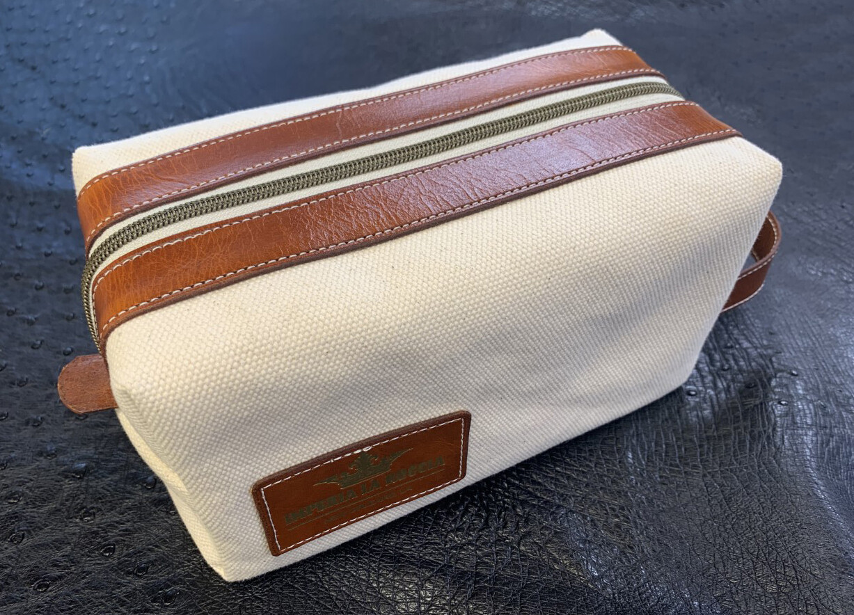 ILR Raw Canvas and Leather Dopp Kit