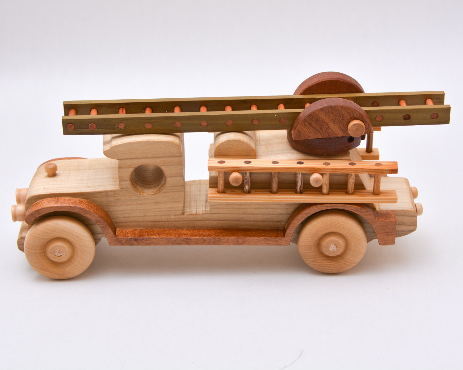 wooden fire truck toy