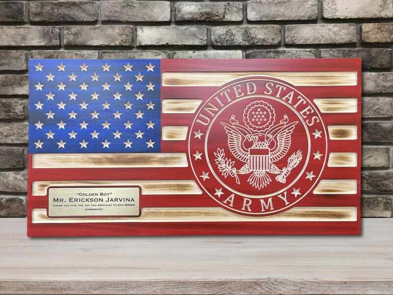 Personalized Army Flag Plaque