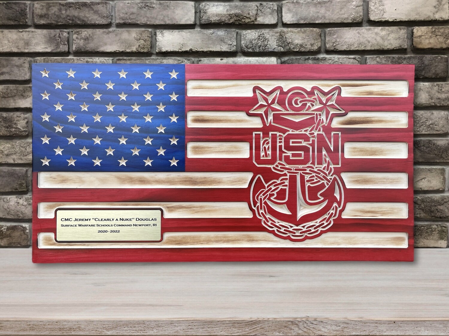 Navy Retirement Gift Personalized US Navy Flag, Navy Master Chief Flag