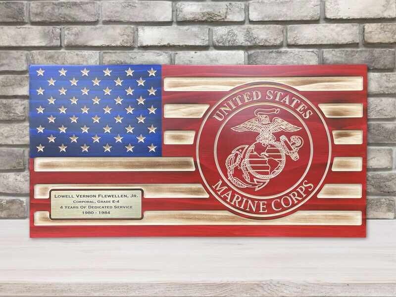 Personalized Marine Flag Plaque