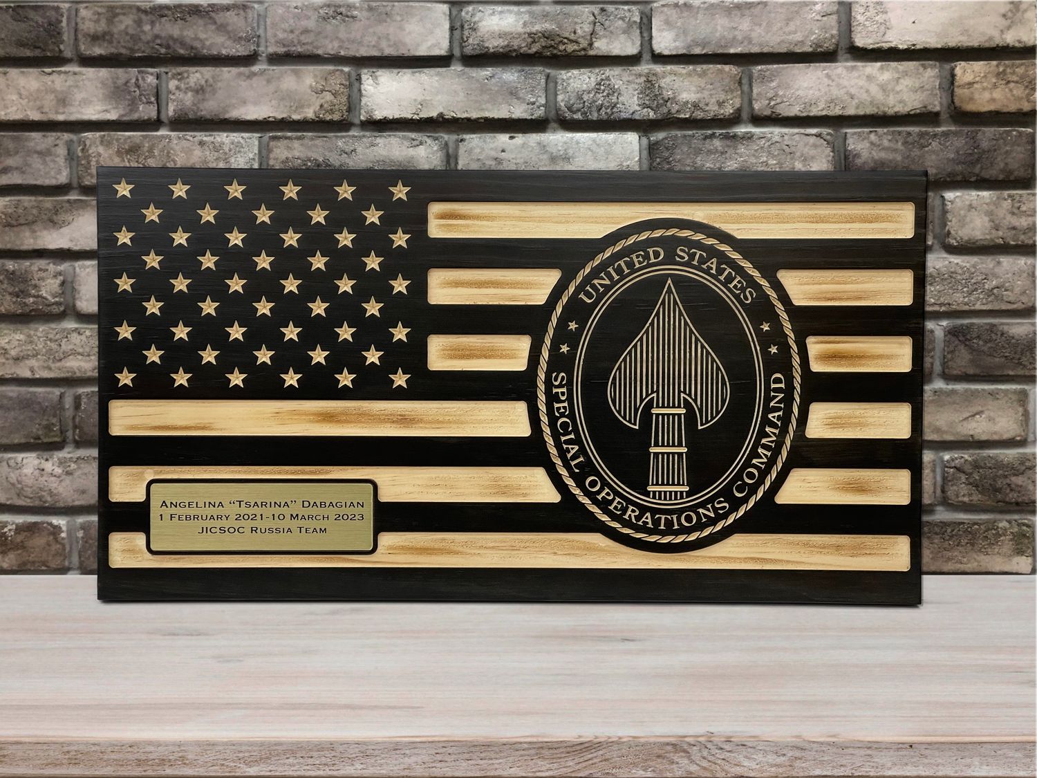 SOCOM wooden flag plaque gift!