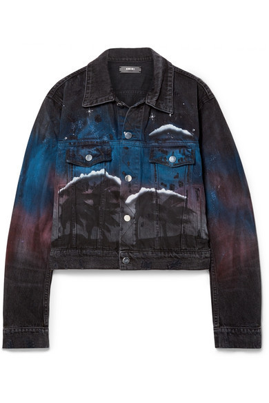 Denim Distressed Jacket Black
