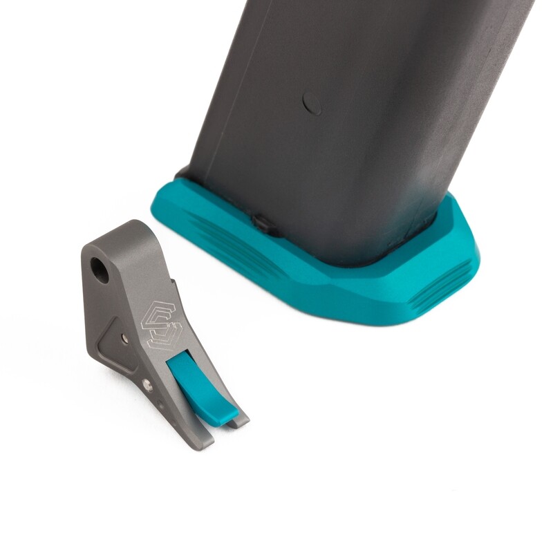 &quot;SAGISI SQUEEZY&quot; Trigger/Basepad Combo (Grey Shoe/Teal Safety)