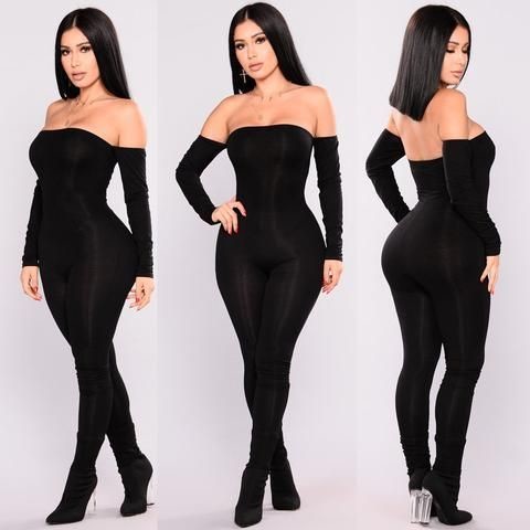 Sexy Off The Shoulder Bodycon Jumpsuit