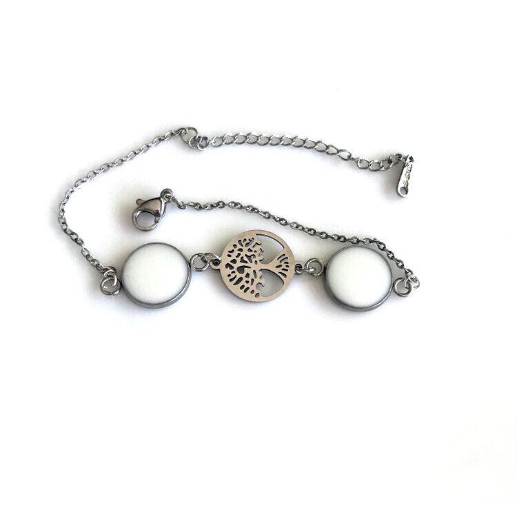 Bracelet with tree of life &amp; 2x breast milk pendants