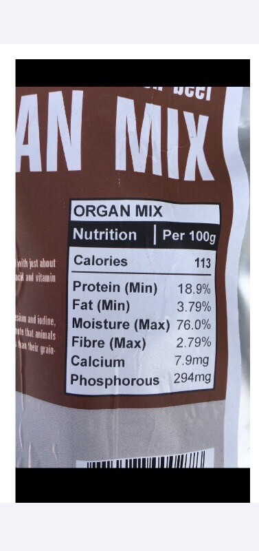 BEEF ORGAN MIX - 3LB