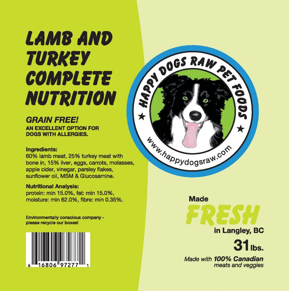 LAMB/TURKEY COMPLETE - Meat, Organ, Bone, Veggies, Supplements