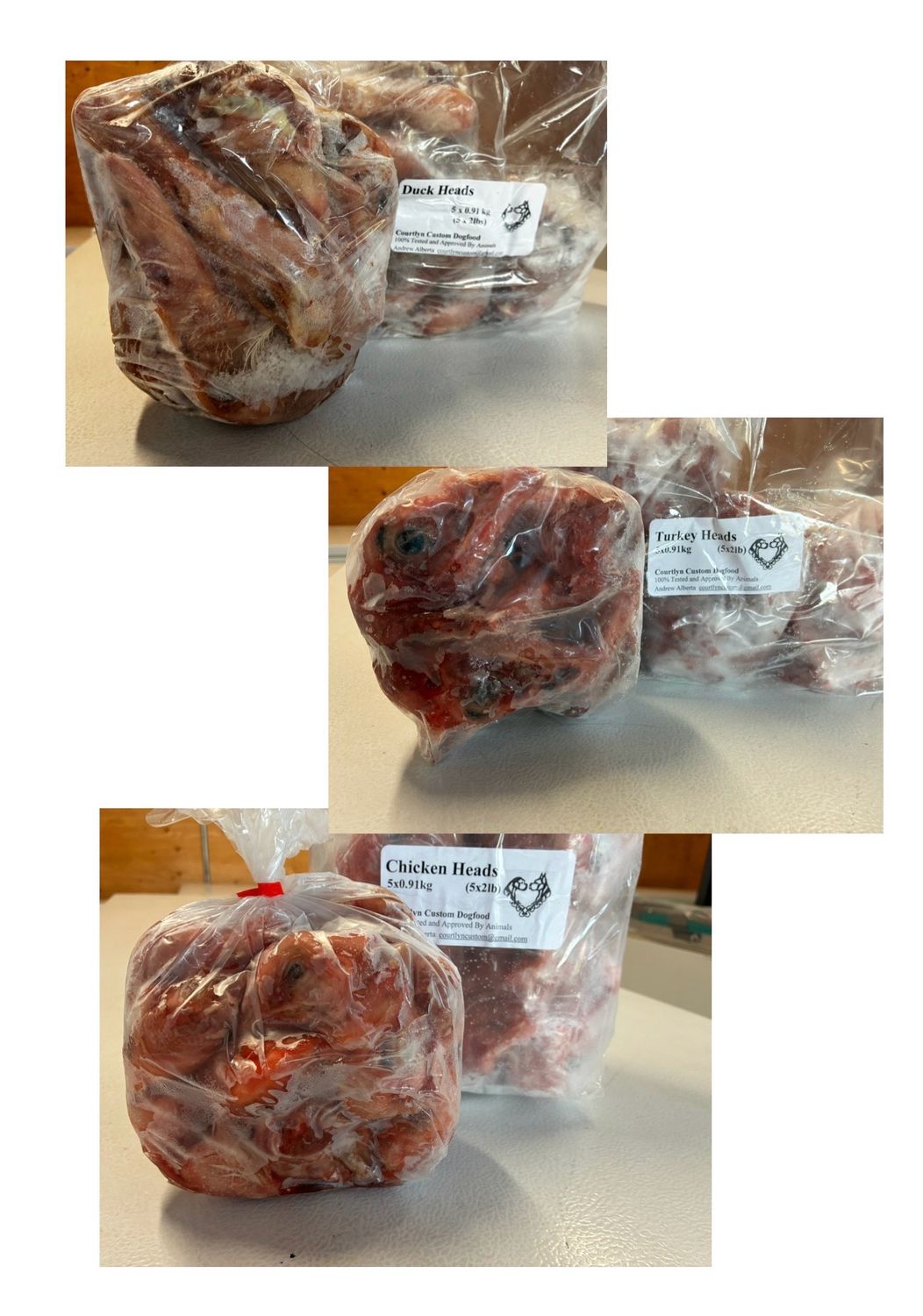 RAW POULTRY HEADS - Meal Replacement Bones