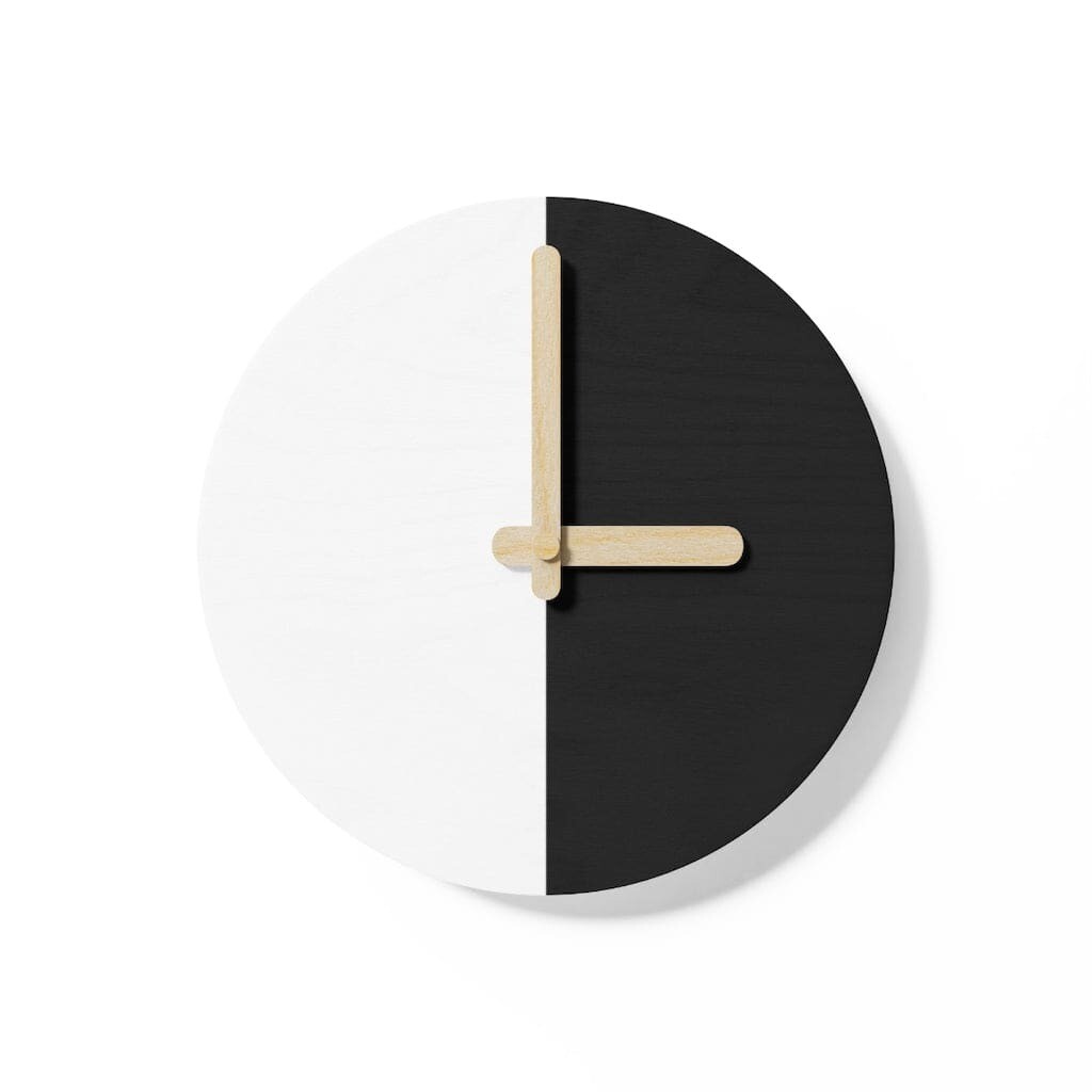 Uniquely You Wooden Wall Clock - Two Tone Black and White