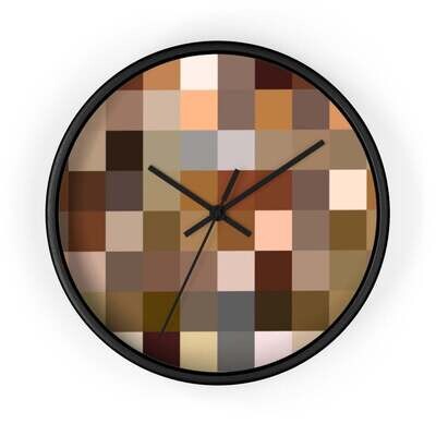 Decorative Wall Clock - Brown Colorblock Quartz Clock - WC01