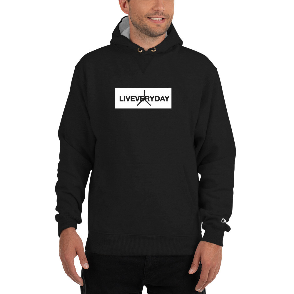 Liveveryday®️ Champion Hoodie, Color: Black, Size: S
