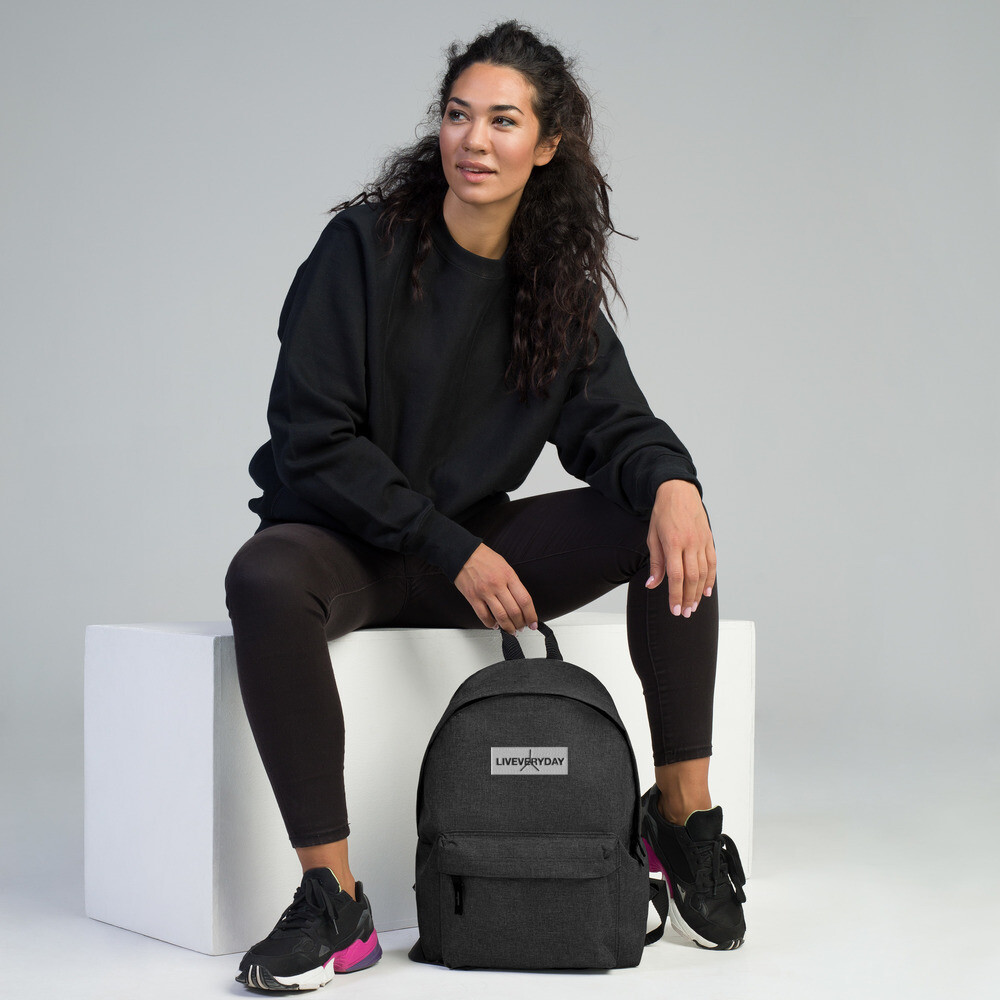 Liveveryday Embroidered Backpack, Color: Anthracite