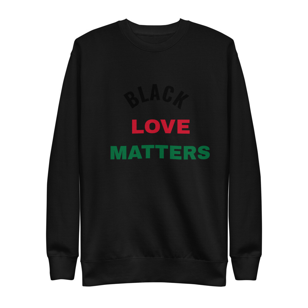Black Love Matters-Unisex Fleece Pullover, Color: Black, Size: S