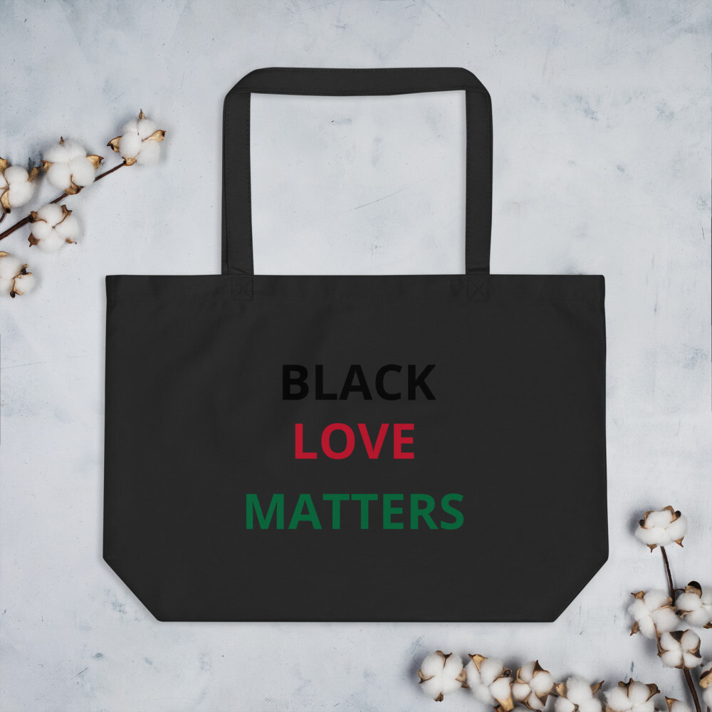 Black Love Matters Large organic tote bag
