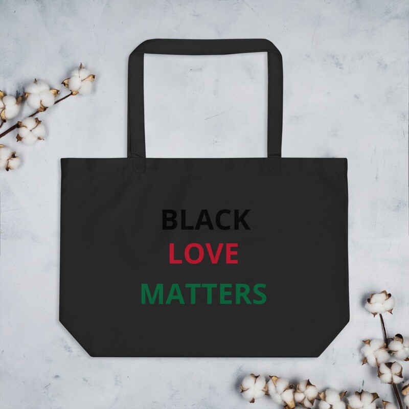 Black Love Matters Large organic tote bag