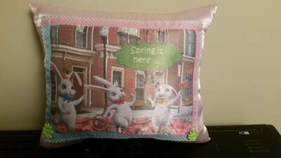 Easter Bunny/springtime pillow 002