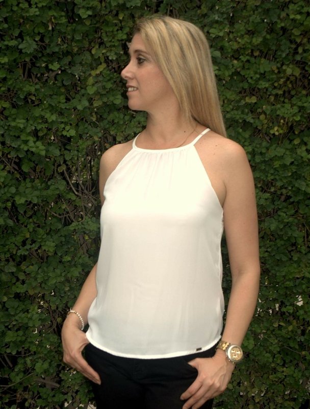 Blusa gasa blanca tiras