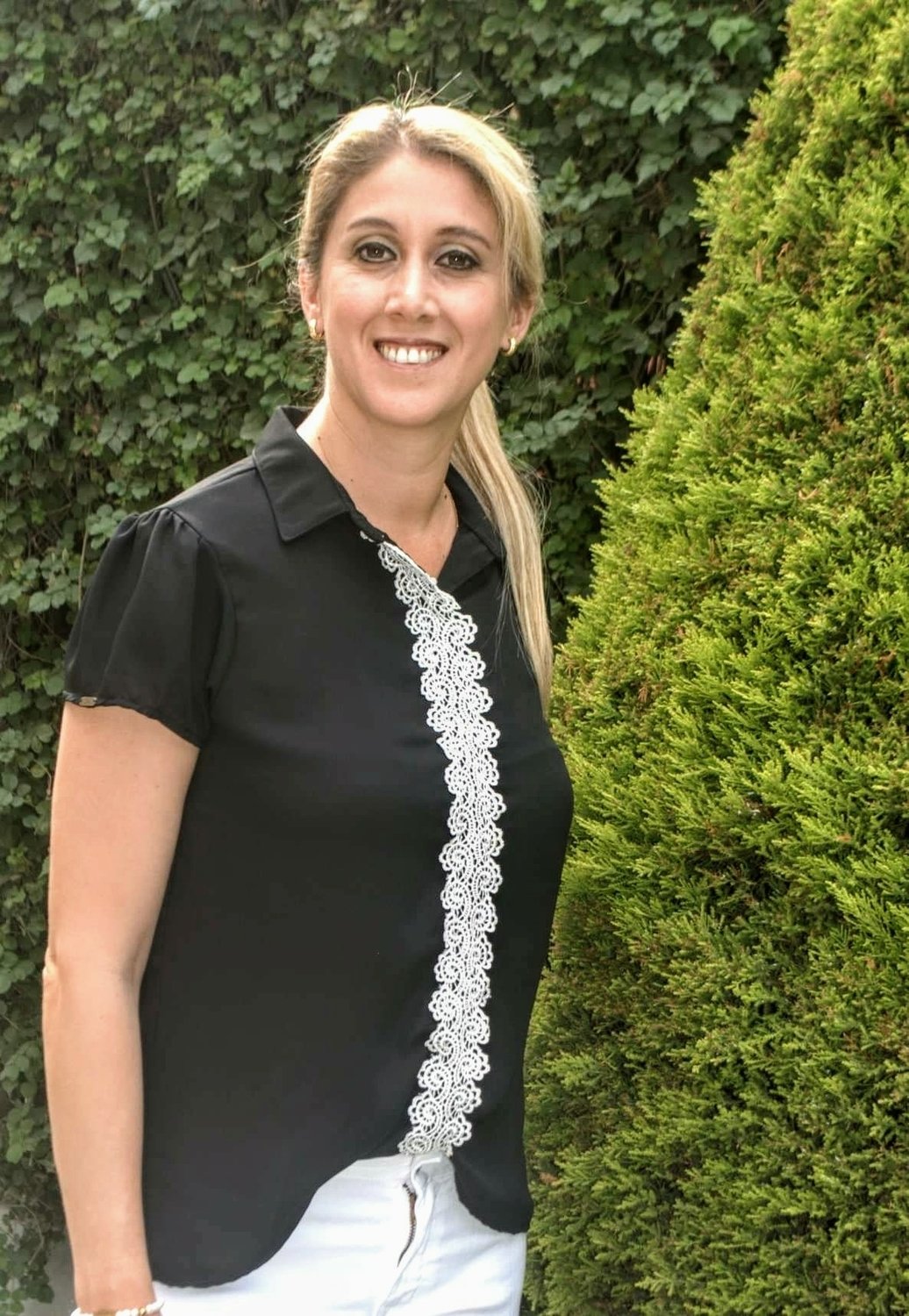 Blusa gasa negra con greca
