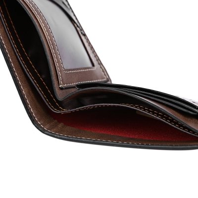 Solid Color Letter Open Horizontal Wallet for Men