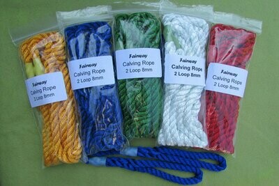 8mm Calving Rope - single or double loop - 5 colour options