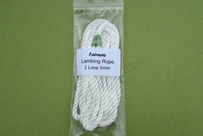 5mm Lambing Rope - single or double loops - 5 colour options