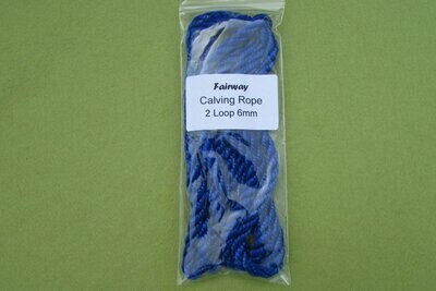 6mm Calving Rope - single or double loop - 5 colour options, 6mm Calving Rope: 2 Loop Blue