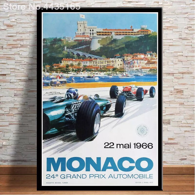 Monaco GranPrix Montecarlo 1966 F1 Race Banner